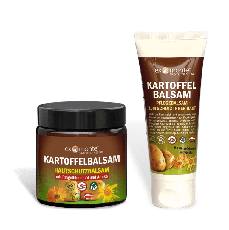 Kartoffelbalsam für die Haut und Kartoffelbalsam für die Haut in der Tube von Exmonte (Hautpflege-Set)